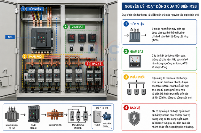 Cấu tạo tủ điện phân phối tổng MSB